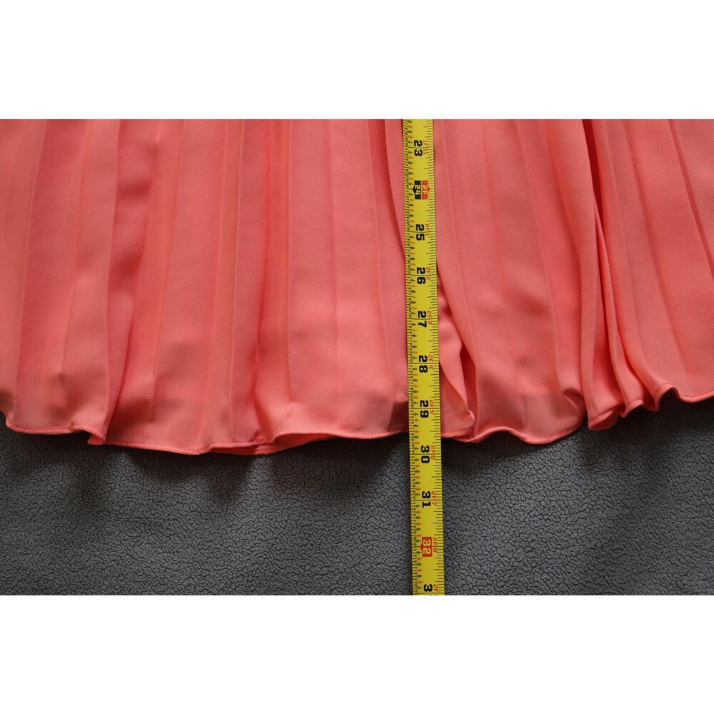 1State Maxi Skirt Size 4 Salmon Pink Striped Flowy Pleated Sheer‎ Feminine Chic - Picture 5 of 13